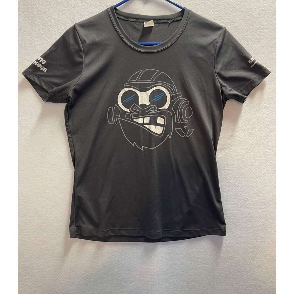 Flying Monkeys Shirt Tee Woman's Size Small Gray Dry Fit Tee Short Sleeve